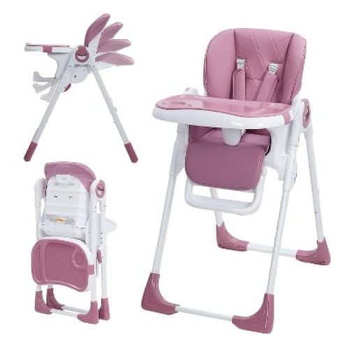 COZONY Baby High Chair, Foldable Adjustable Highchair with Removable Easy-to-Clean Tray, for Babies and Toddlers