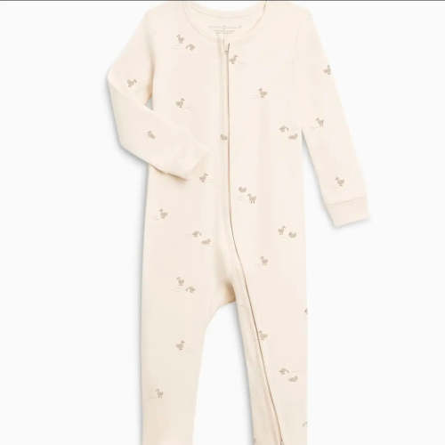Peyton Zipper Sleeper- Ducks + Oat