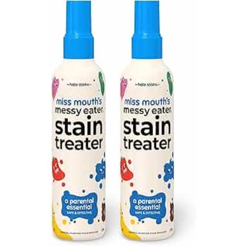 Miss Mouth's Messy Eater Stain Treater Spray - 4oz 2 Pack Stain Remover - Newborn & Baby Essentials - No Dry Cleaning Food, Grease, Coffee Off Laundry, Underwear, Fabric