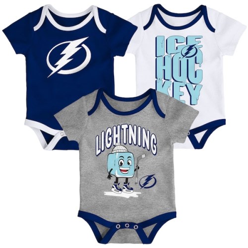 Tampa Bay Lightning Outerstuff Infant & Newborn Triple Header Three-Piece Bodysuit Set