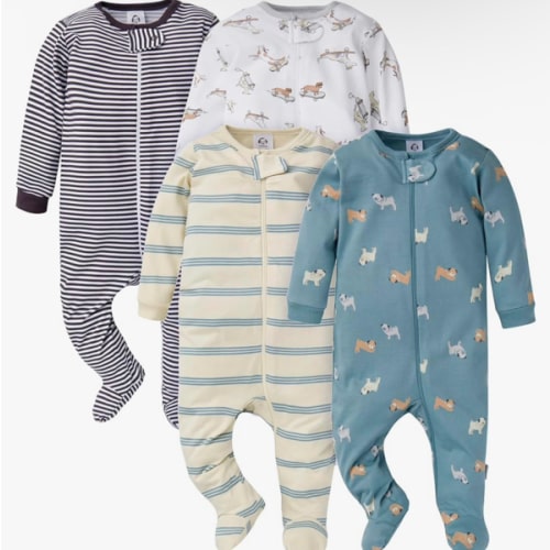 Gerber baby-boys 4 Pack Sleep 'N Play Footie