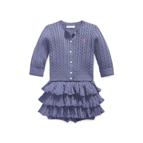 Kids' 2-Piece Cardigan & Ruffled Bloomers Set