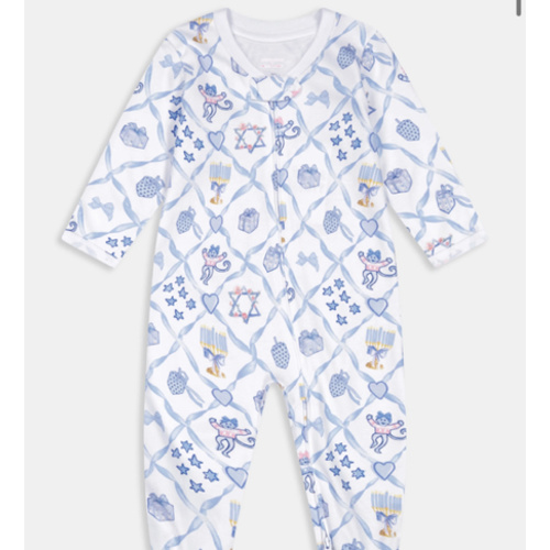 Infant Starry Nights Lattice Zipper Footie
