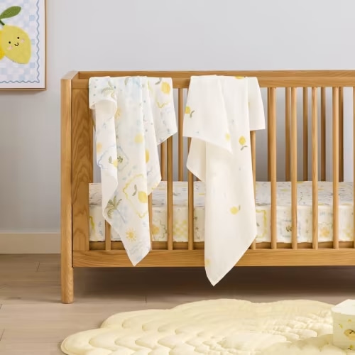 Adairs Baby - Amalfi White Cotton Muslin Swaddles 2pk | Adairs