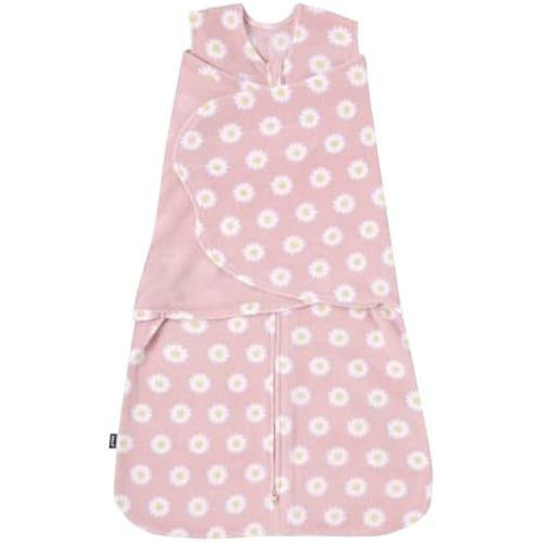 HALO Micro-Fleece Sleepsack Swaddle, 3-Way Adjustable Swaddle Blanket for Newborn and Infants, TOG 3.0 for Cold Climates, Hip Healthy, Daisy, Newborn, 0-3 Months