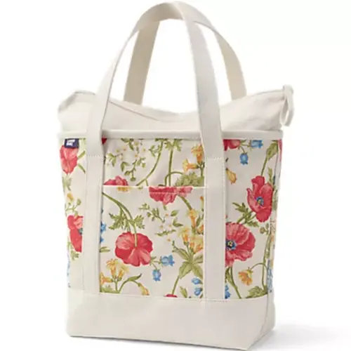 Medium Print 5 Pocket Open Top Canvas Tote Bag | Lands' End
