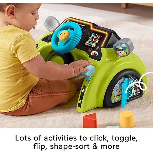 Fisher-Price Baby & Toddler Learning Toy Laugh & Learn Sit & Steer Driver Car Activity Center with Smart Stages for Ages 6+ Months