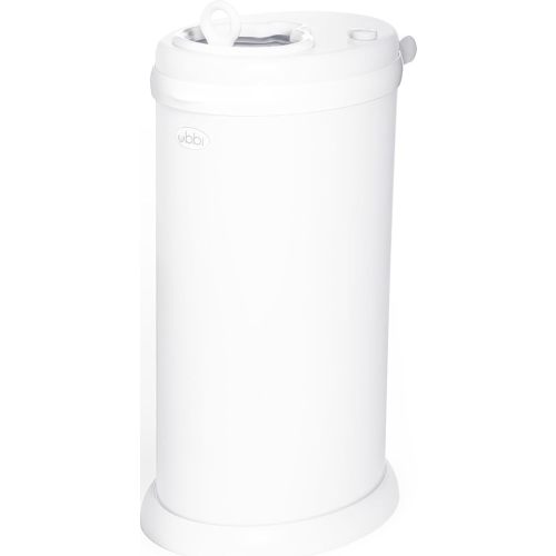 Ubbi Stainless Steel Diaper Pail, No Special Bags, Odor-Locking, White