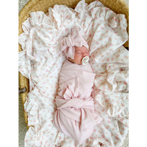 Swaddle Set | Waffle Baby Pink Marle – Little and Fern