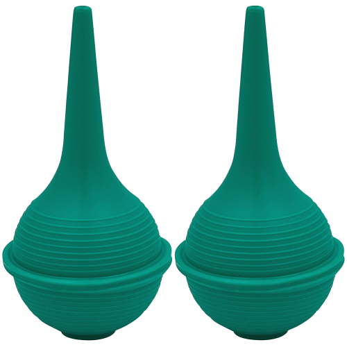 ResOne Sterile Ear Syringe 1oz 30ml Green Rubber Bulb for Wax Removal and Washing 2 Pack