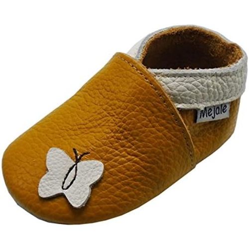Mejale Baby Shoes Soft Sole Leather Moccasins Cartoon Butterfly Infant Toddler First Walker Slippers