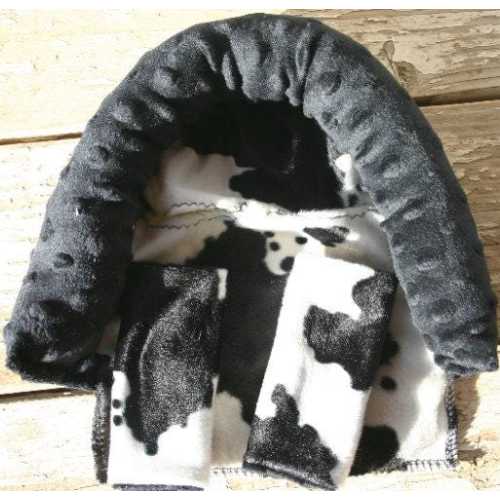Cow Print Minky Car Seat Headrest and Strap Covers
