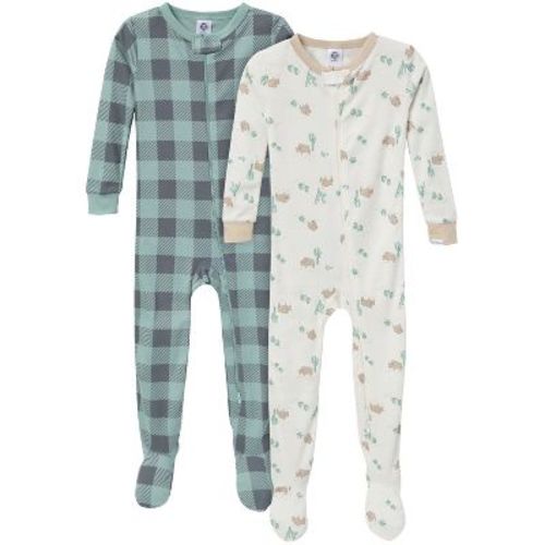 Gerber Baby Boys' Snug Fit Footed Pajamas, 2-Pack, Desert Animals, 3-6 months
