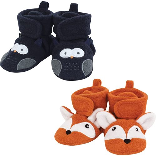 Hudson Animal Fleece Booties 2-Pack Socks 6-12mo