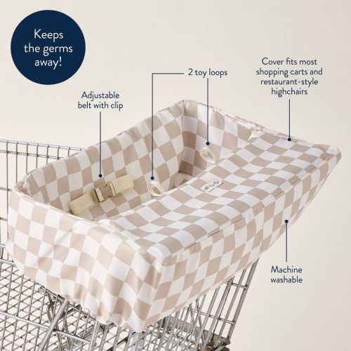Itzy Ritzy Shopping Cart and High Chair Cover - Taupe Checkerboard