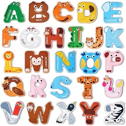 JoyCat Magnetic Letters, Alphabet ABC Fridge Magnets for Toddlers & Kids, Cute Educational Animal Toys, 26 Uppercase Refrigerator Magnets, Great Spelling Learning Gift for Preschool 2 3 4 5 Years Old