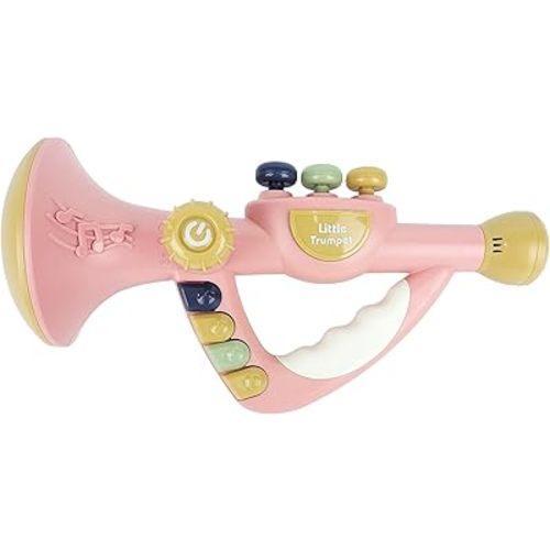 IIROMECI Musical Toys for Kids, Little Trumpet Toy for Toddlers, Blow Horn Baby Educational Toys, Infants Music Toy for Girls Boys Ages 1 2 3 Years Old (Pink)
