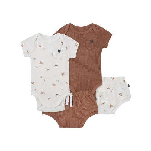 Modern Moments Baby Neutral 4pc Outfit Set, Sizes (0-3 Months to 24 Months)