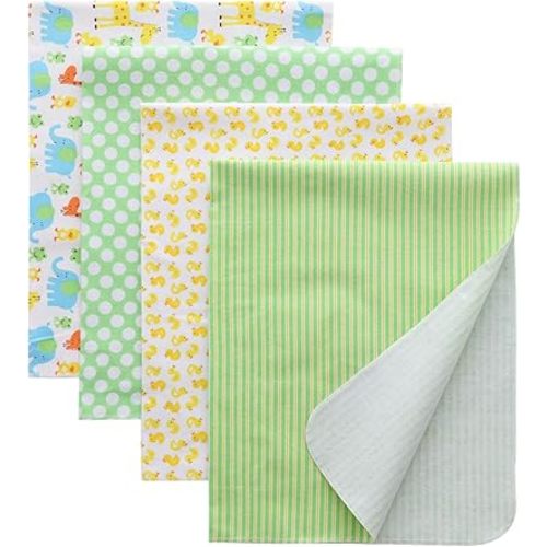 Gina Era Flannel Receiving Blankets, Baby Swaddle Blankets 100% Cotton 4 Pcs One Size 30 X 30 Inch for Baby Boy or Baby Girl (Style6)