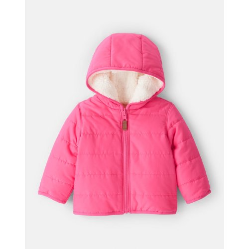 Baby Girl Hooded Puffer Jacket - Pink - Carter's | Carter's