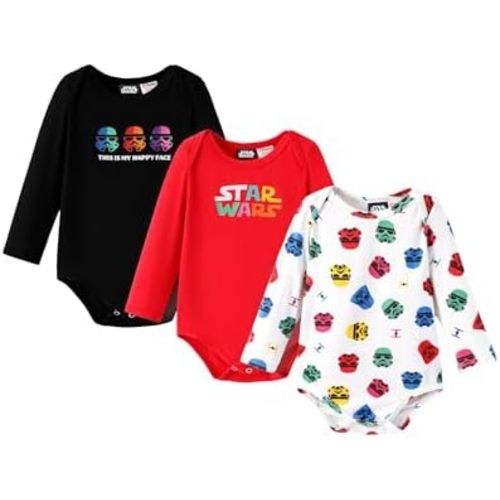 Disney Marvel Stitch Princess Ariel Mickey & Minnie 3 Pack Infant Newborn Bodysuits Soft Bamboo Viscose Baby Clothes