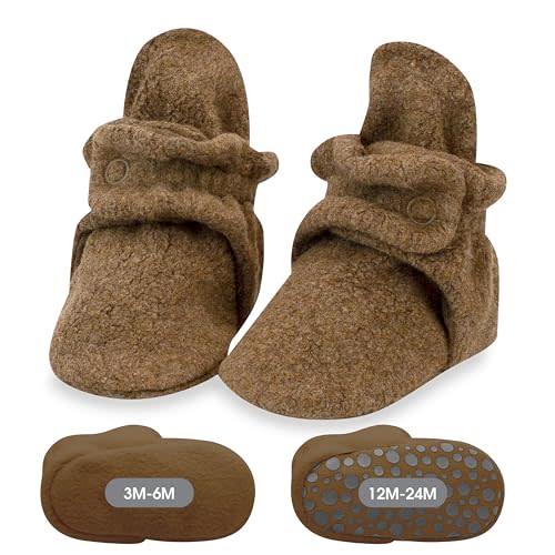 Zutano Baby Boys' Cozie Fleece Baby Booties With Grippers