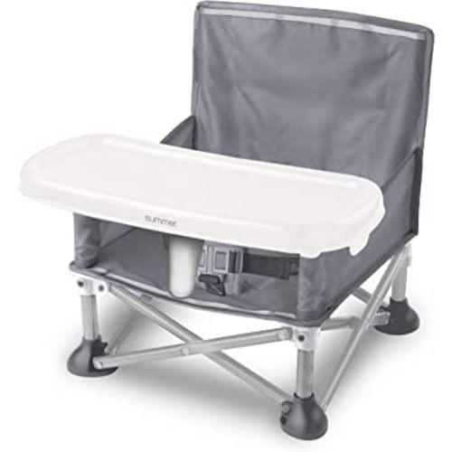 Summer Infant Pop ‘N Sit Portable Booster Chair, Gray - Booster Seat for Indoor/Outdoor Use - Fast, Easy and Compact Fold