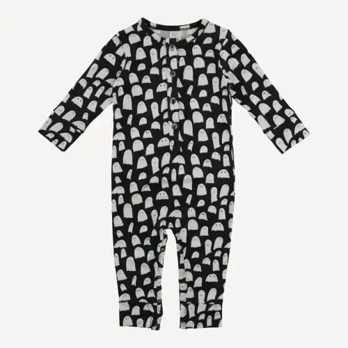 long sleeve sport union suit | ghosts | bamboo
