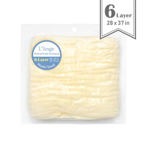 L'Ange Baby Cotton Muslin Lightweight Yellow Bath Towel and Blanket