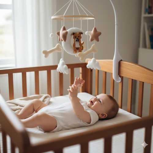 Custom Dog Baby Mobile, Personalized Nursery Decor