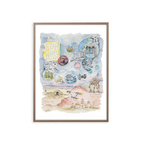 Star Galaxy Watercolor Map Art Print