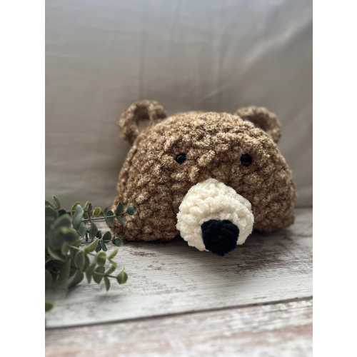Crochet soft plush bear pillow toy