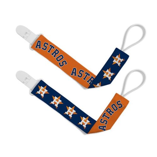 BabyFanatic Officially Licensed Unisex Pacifier Clip 2-Pack - MLB Houston Astros - Officially Licensed Baby Apparel