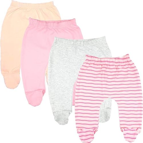 123 Bear Baby Soft Cotton Spandex Pants with Feet