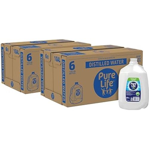 Distilled Water 1 Gallon Jugs – Case Pack of 12 Gallons (2 Cases) – Pure Distilled Drinking Water, Bulk Bottledwater Gallon Size, Distilledwater Gift Set for Humidifier, CPAP & Household Use