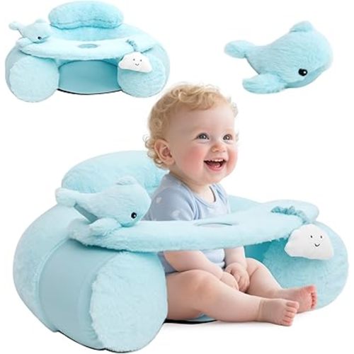 KAKIBLIN Baby Sit Me Up Seat, Inflatable Baby Seat with Cover for Babies 3-36 Months,Portable,Inflatable Sit & Play Floor Seats for Sitting Up