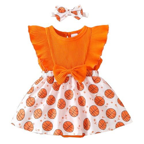 Baby Girl Clothes Newborn Romper Dress Baseball Football Soccer Basketball Infant Ruffle Sleeveless Summer Outfits Headband