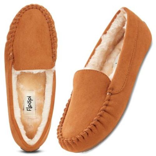 Floopi Women's Lily Moccasin Faux Suede Slippers