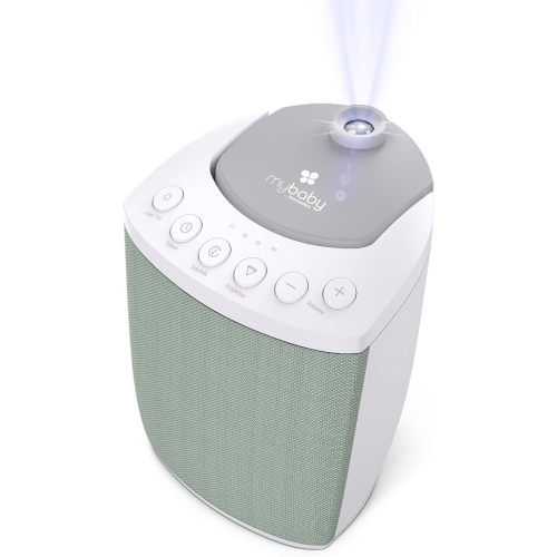 MyBaby SoundSpa Lullaby 2-in-1 Projector & Sound Machine with 8 Soothing Sounds, Adjustable Volume, Rotating Night Light Projector with 3 Calming Images, Auto-Off Timer, by Homedics