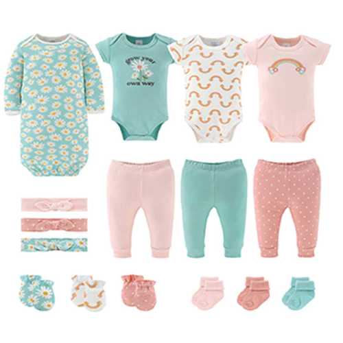 Carefree Floral Baby Layette Gift Set, 16 Piece