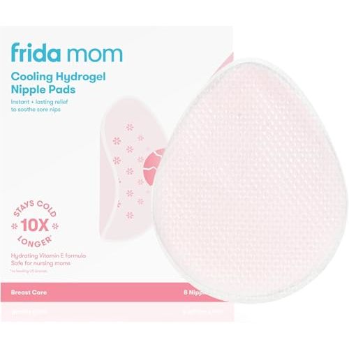 Frida Mom Nursing Pads, Cooling Hydrogel Nipple Pads for Hydration, 8ct | For Hydration and Soothing Sore Nipples, Breastfeeding Essential for New & Nursing Moms