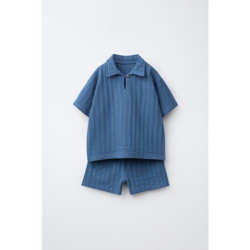 POLO T-SHIRT AND BERMUDA JOGGING SET - Blue | ZARA United States