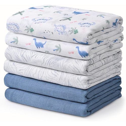 GLLQUEN BABY Receiving Blankets Boy Muslin Swaddle Blankets for Newborn