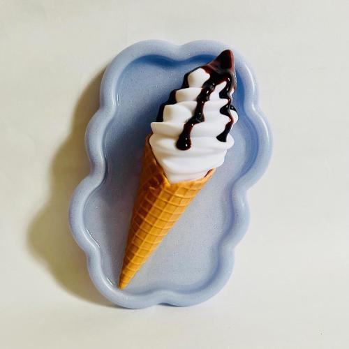 Vanilla & Chocolate Ice Cream Wall Hanging/ Dopamine Decor/ Maximalist Decor/ Fake Food/ Food Decor/ Pop Art/ Wall Sculpture/ Funky Decor