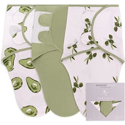 Newborn Swaddle - Baby Swaddles 0-3 Months - 3 Pack Premium Cotton Swaddle Blankets - Baby Gifts for Boys Girls - Gender Neutral Baby Gift - Velcro Swaddle - Baby Wrap -100% Cotton