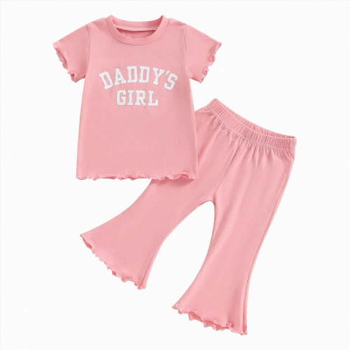 UAYOTSE Summer Toddler Girl Clothes Girl Clothes School Wear Toddler Baby Girl Summer Clothes Short Sleeves T-Shirt Tops Shorts Cute Outfits Set,Sizes 2-3 Years