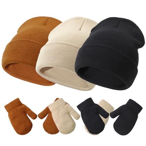 Baby Hats and Mittens Set Infant Toddler Beanie Cap Newborn Gloves for Baby