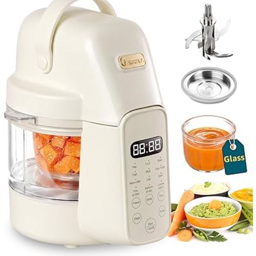IAGREEA Baby Food Maker, 9-IN-1 Glass Baby Food Processor Steamer Puree Blender Grinder, One Step Auto Cooking Machine for Homemade Baby Food, BPA-Free