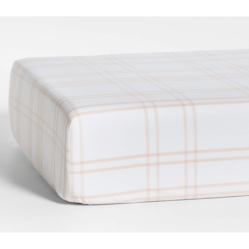 Stax Elegant Pink Yarn-Dyed Organic Cotton Baby Crib Fitted Sheet