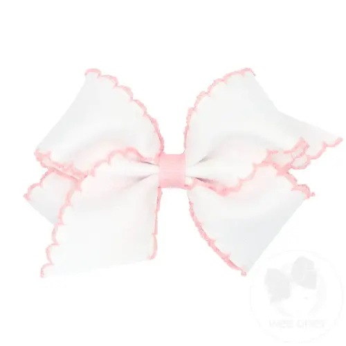 Small Moonstitch Grosgrain Hair Bow with Contrasting Wrap